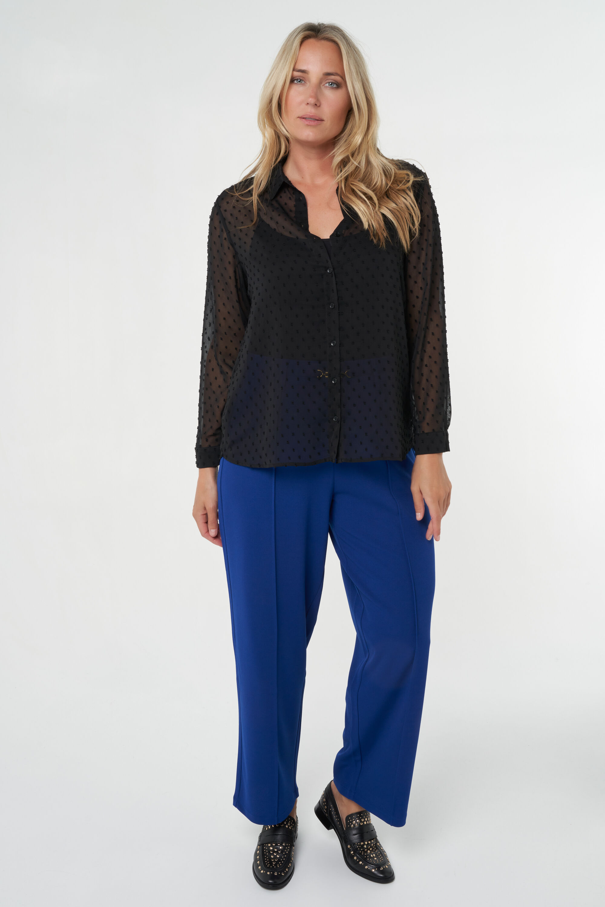Blusa transparente hotsell azul