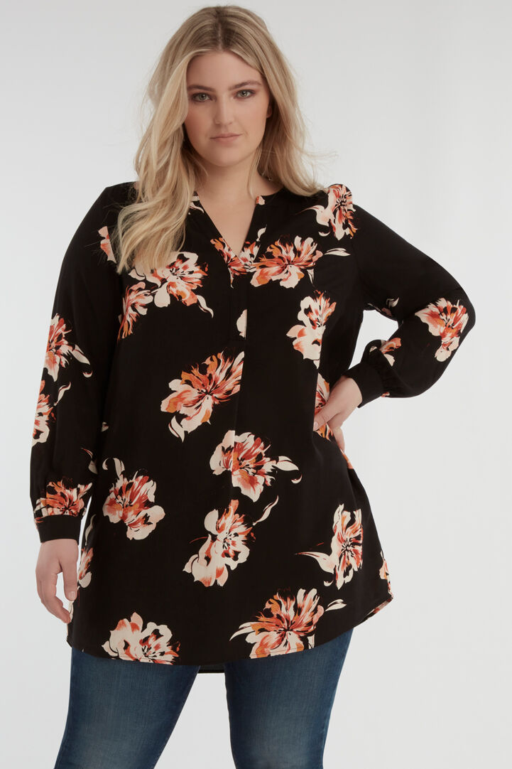 Blusa t&uacute;nica con estampado floral image number 5