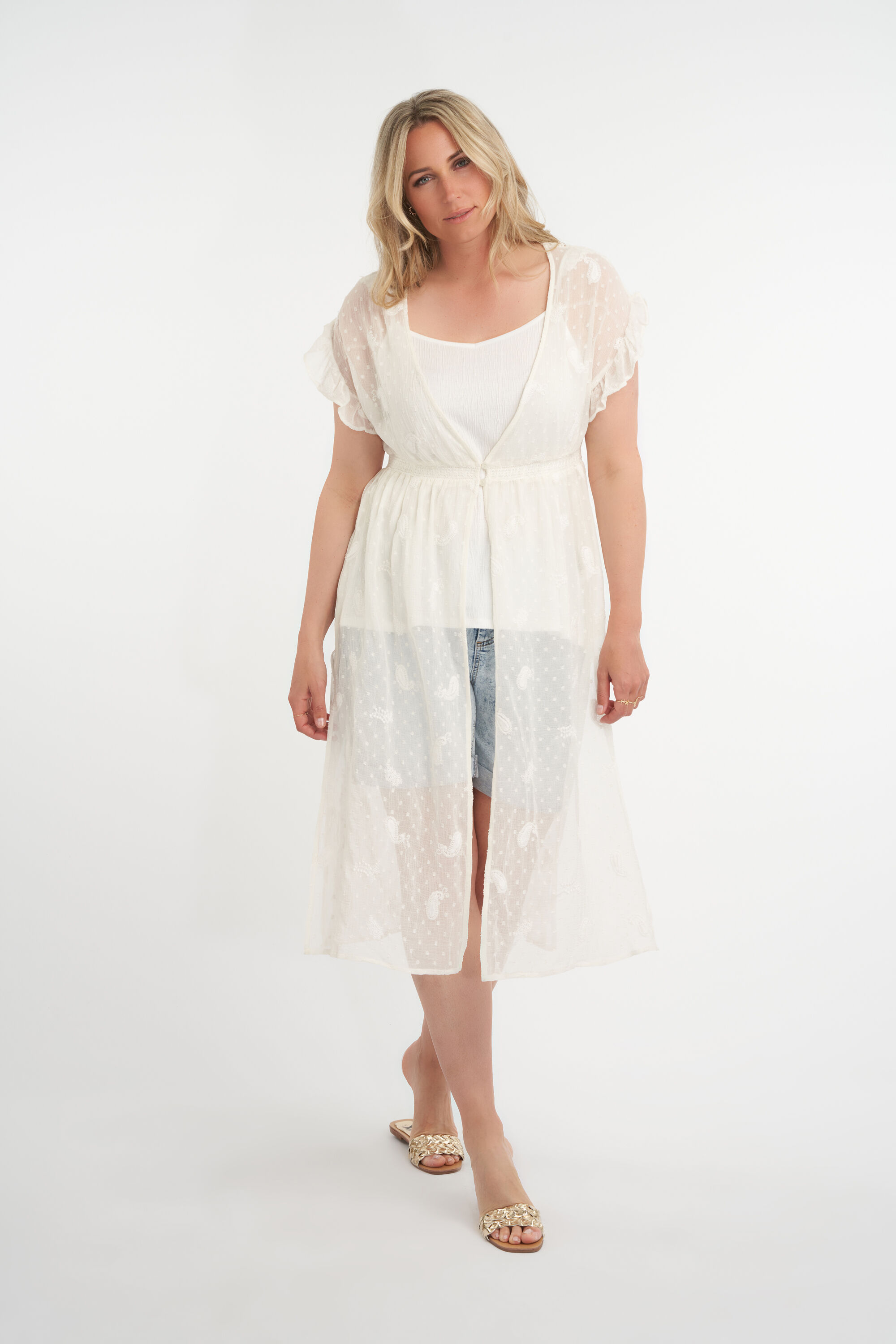 Blusa larga con volantes image number 5