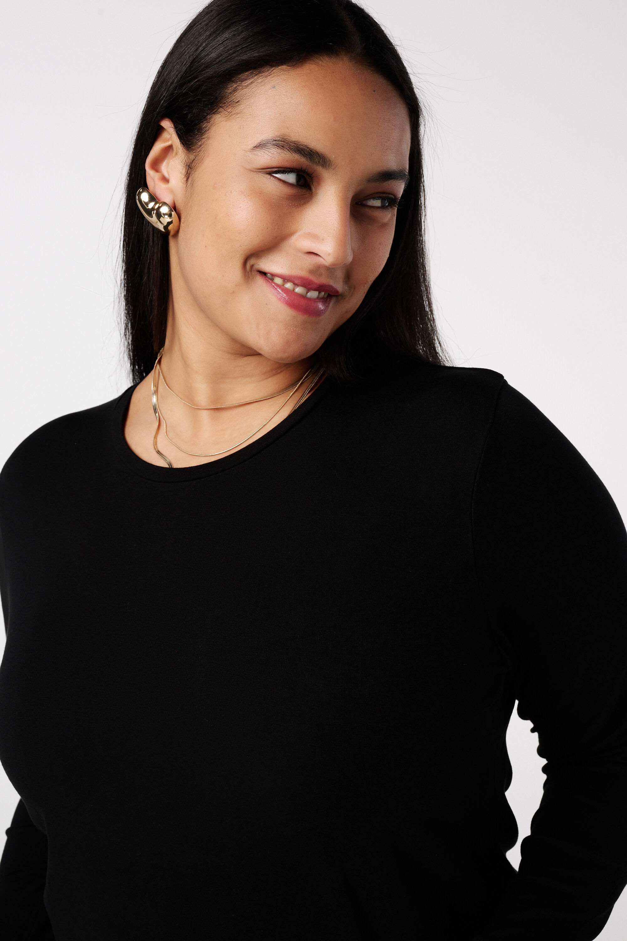 Top de manga larga y cuello redondo image number 4