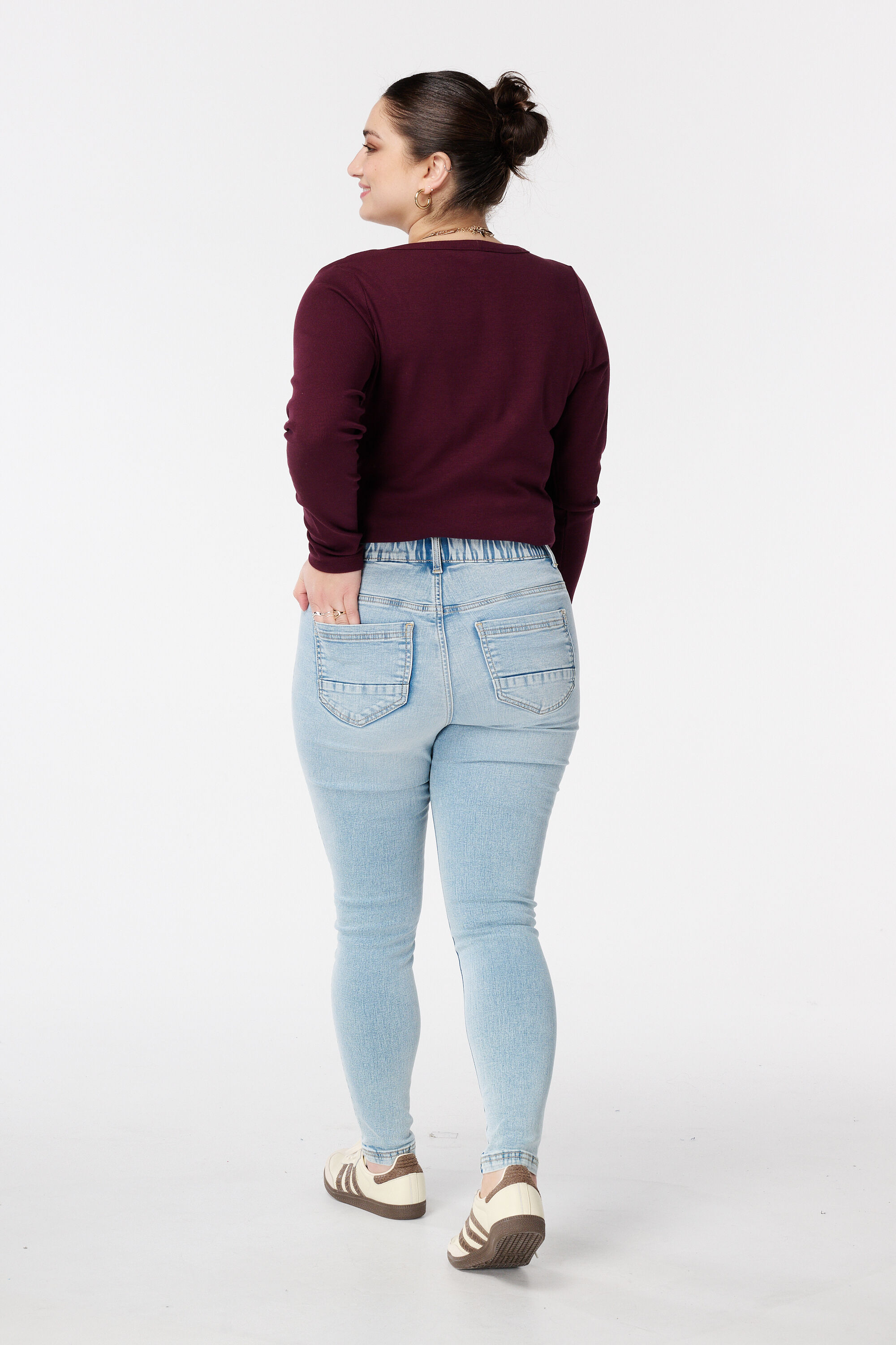 Tregging con aspecto denim image number 3