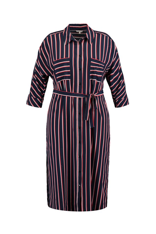 Vestido tipo camisa a rayas image number 2