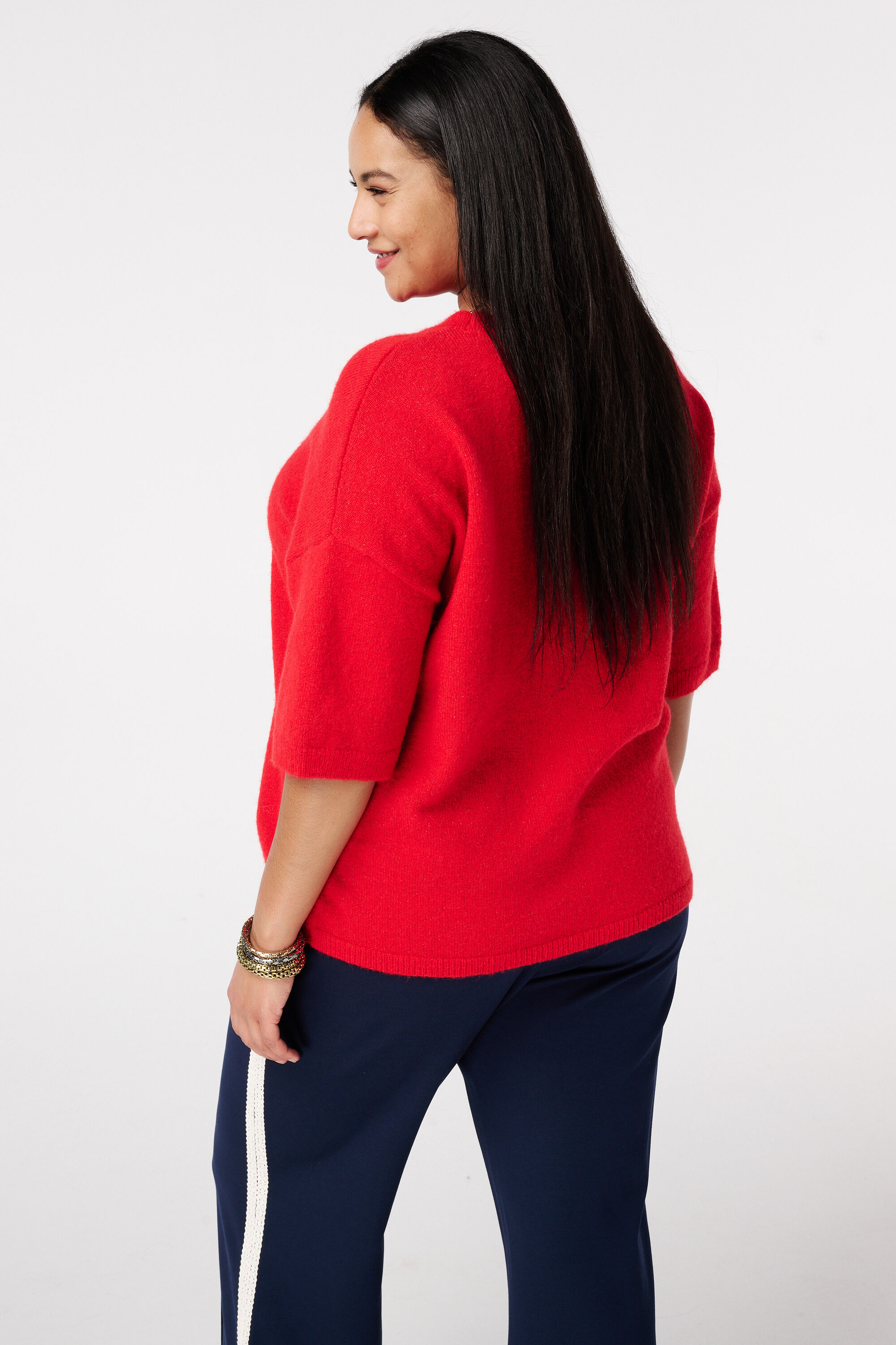 Top de punto de manga corta image number 3