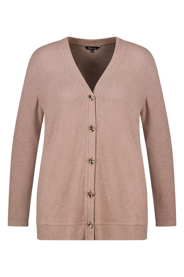 Cárdigan con botones dorados en forma de corazón image number 1