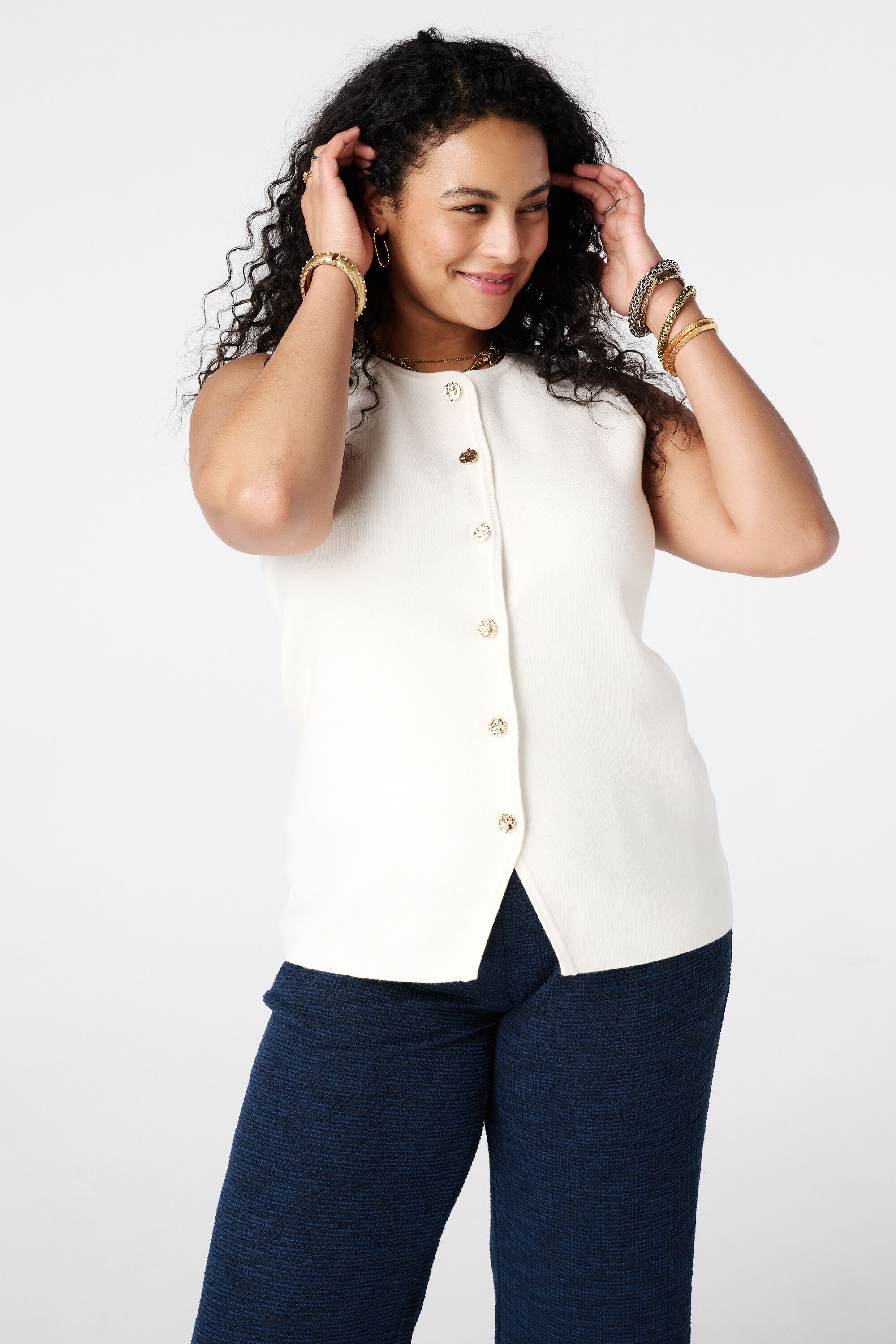 Chaleco con cierre de botones