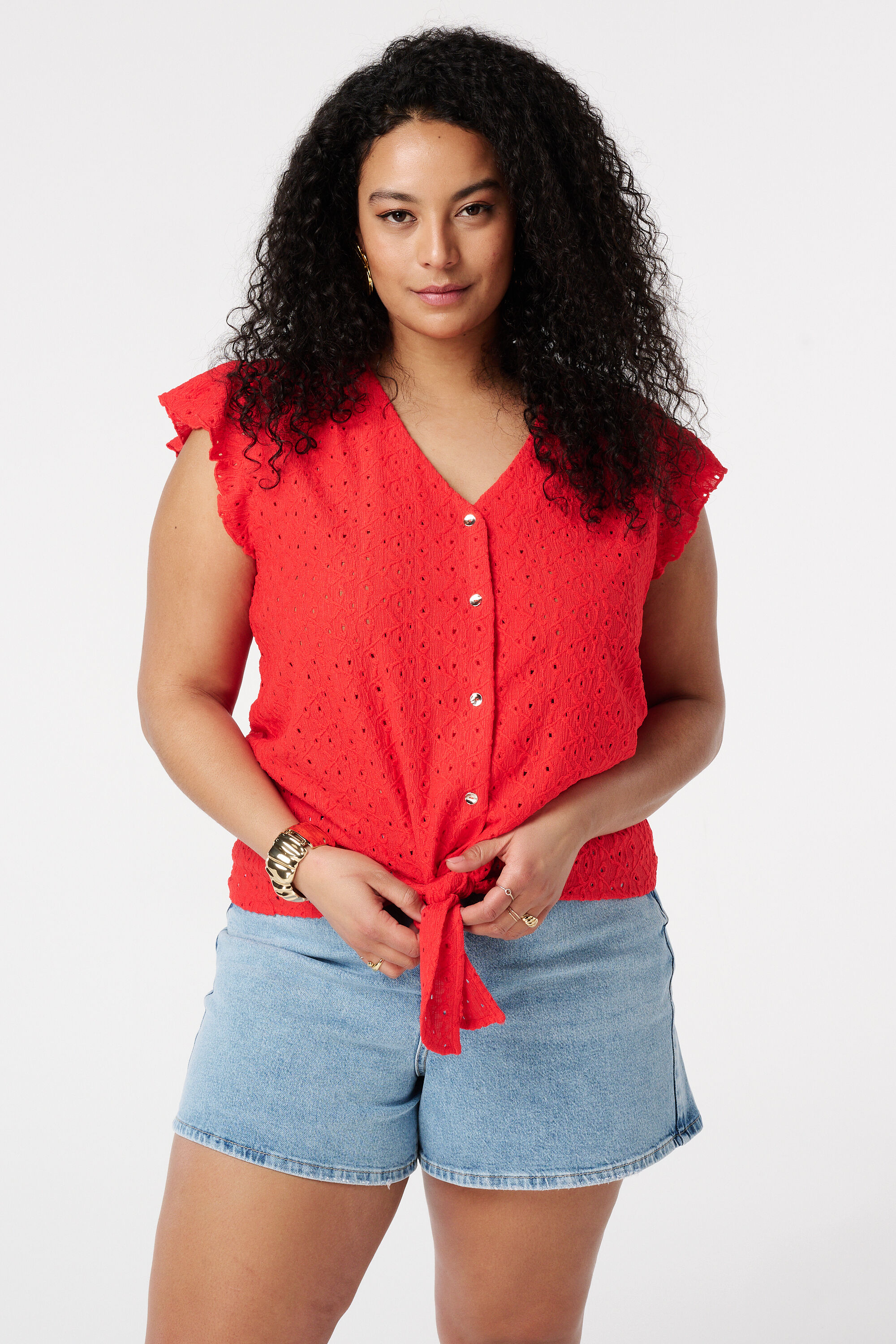 Top con detalles de crochet  image number 4