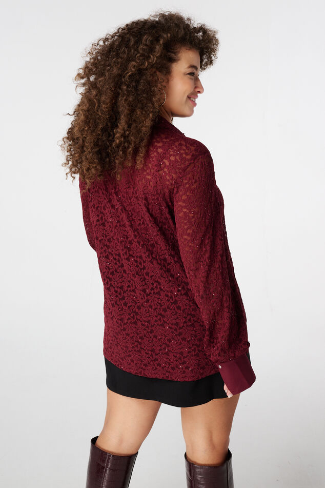 Top con encaje y lentejuelas image number 3