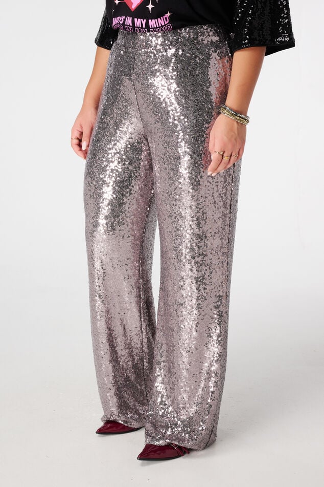 Pantalones anchos con lentejuelas image number 5