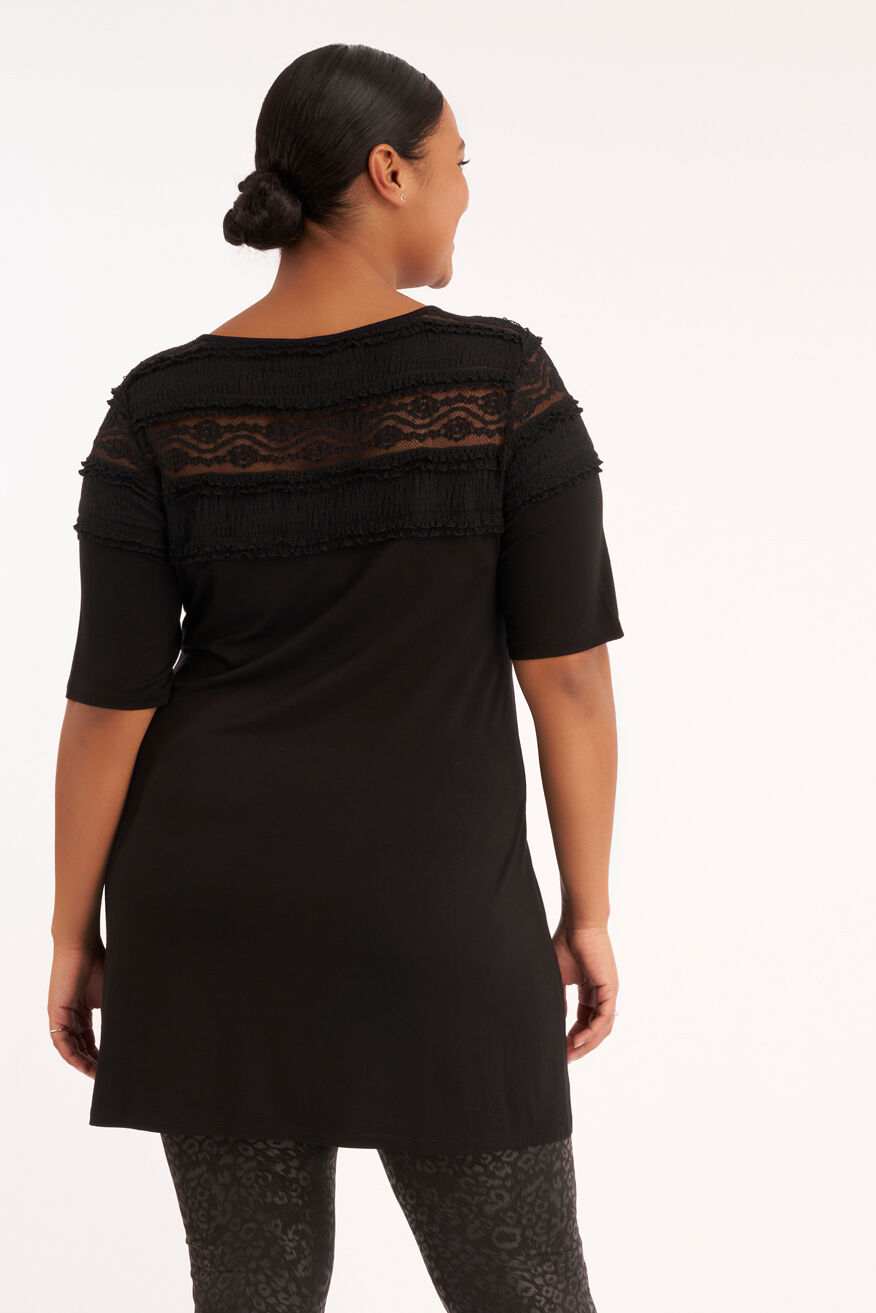 Top con corte en A y encaje  image number 3