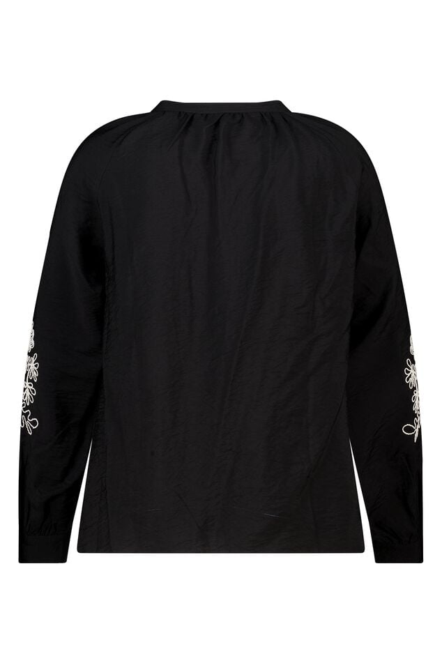Blusa con bordado en las mangas image number 2