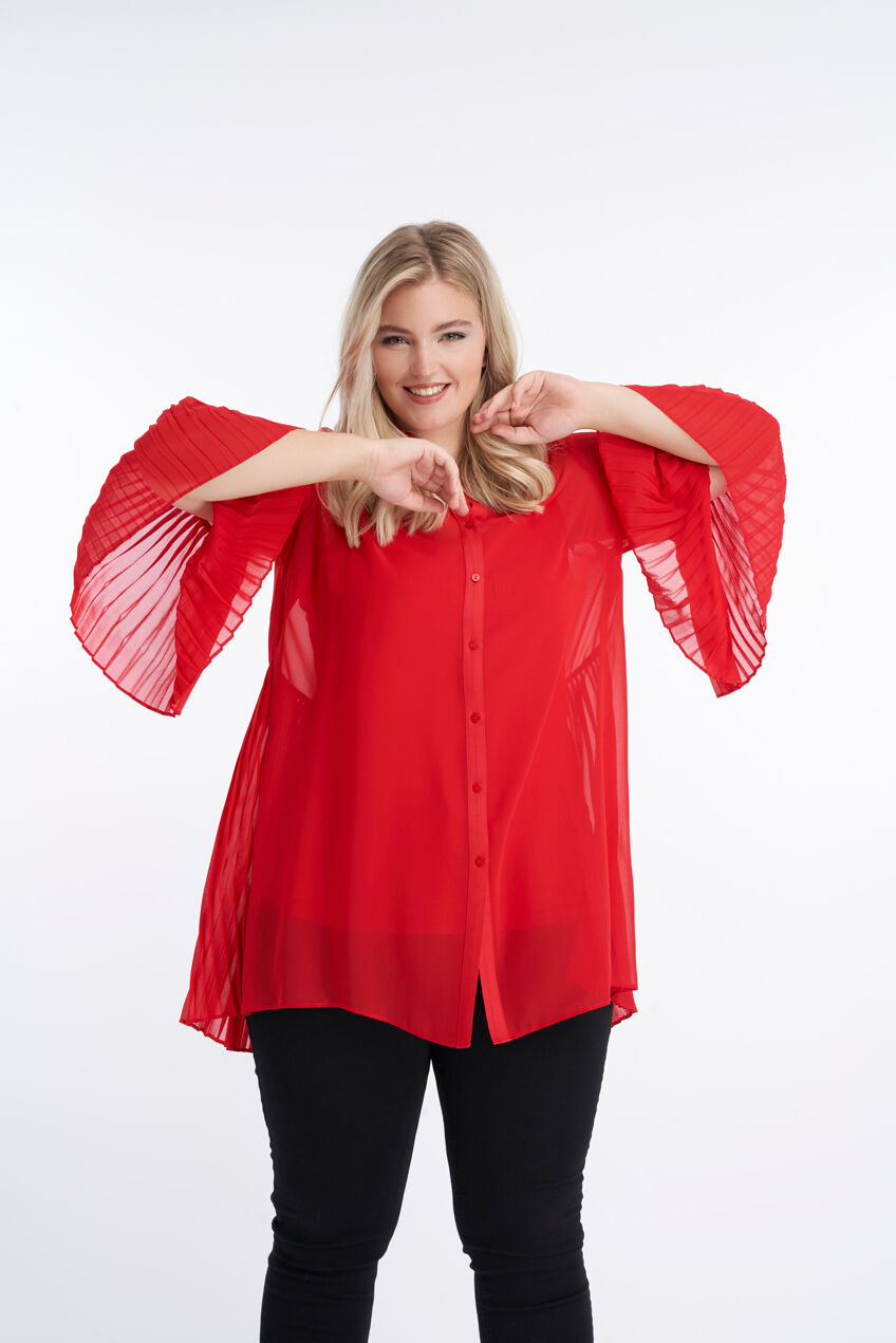 Blusa larga con mangas trompeta  image number 5