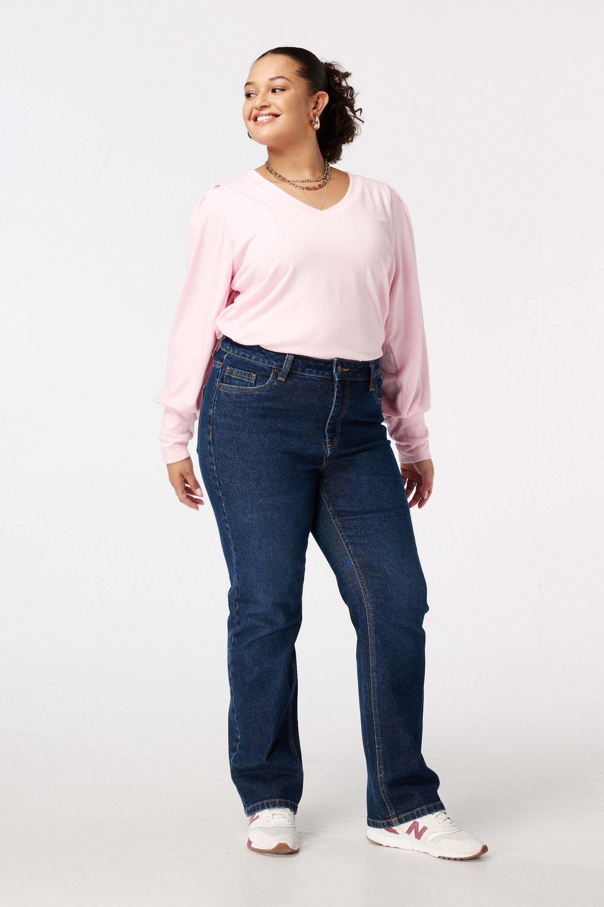 Jersey de punto fino con mangas abullonadas image number 5