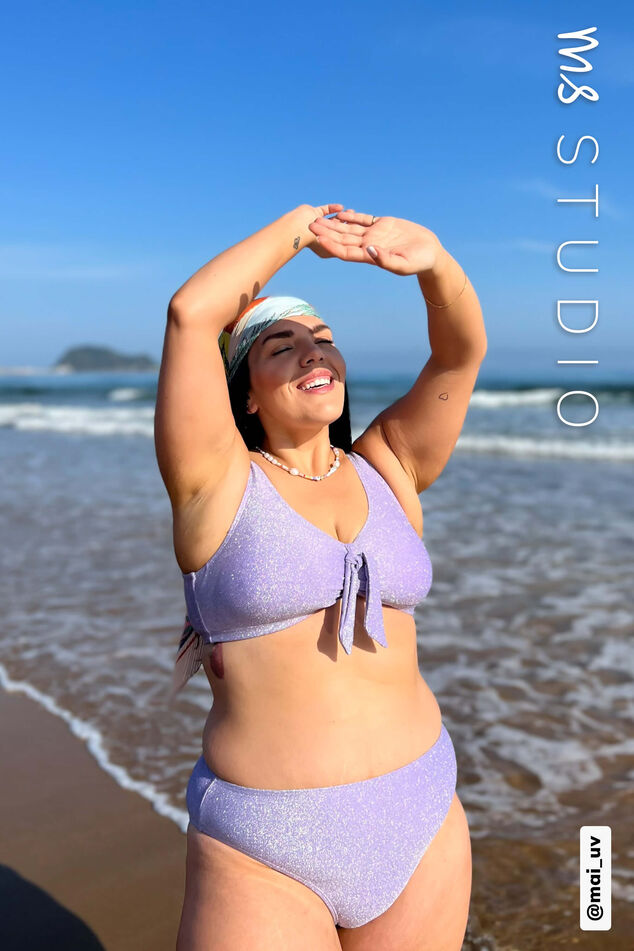 Sujetador de bikini con purpurina image number 0