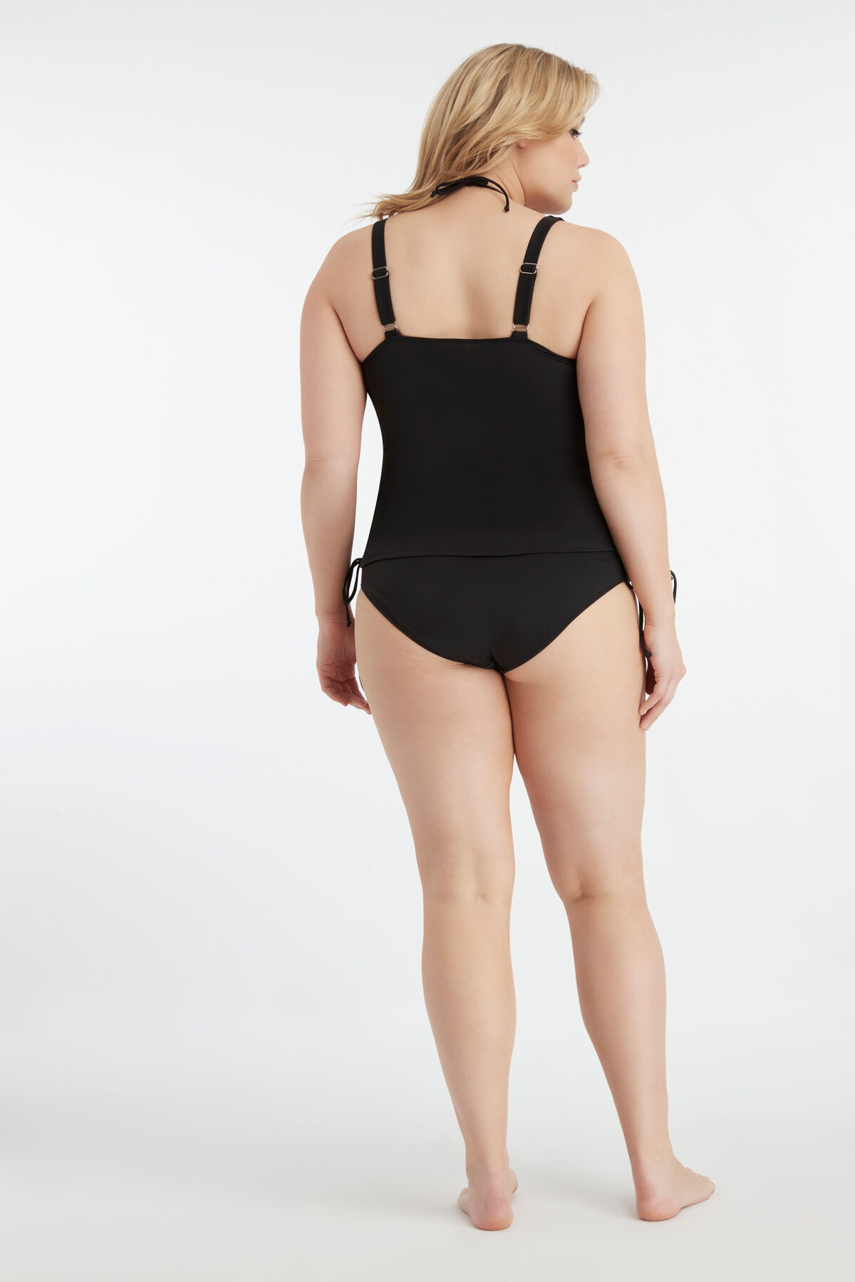 MS Mode top de tankini de color liso image number 4