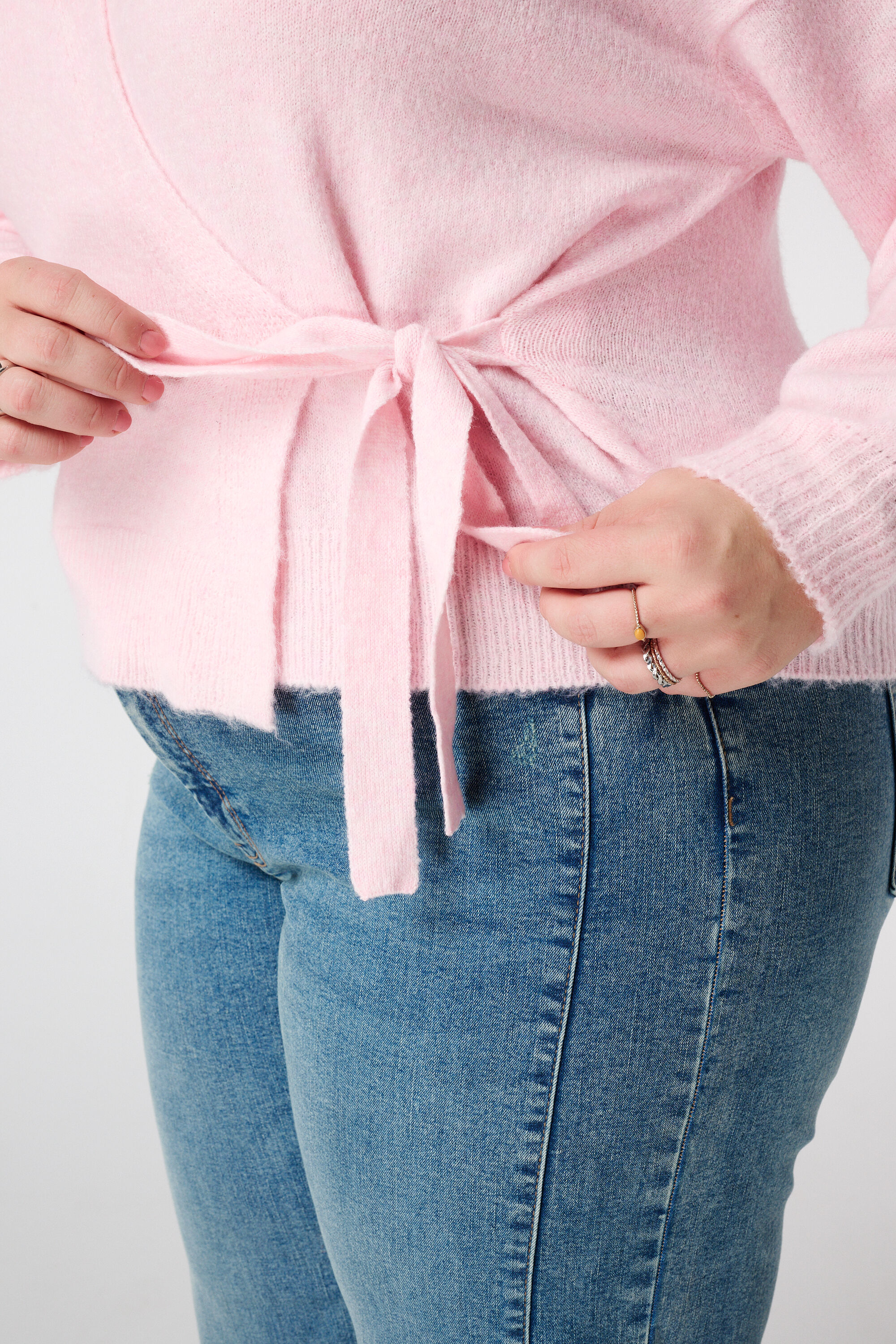 C&aacute;rdigan cruzado con cintur&oacute;n de lazo image number 6