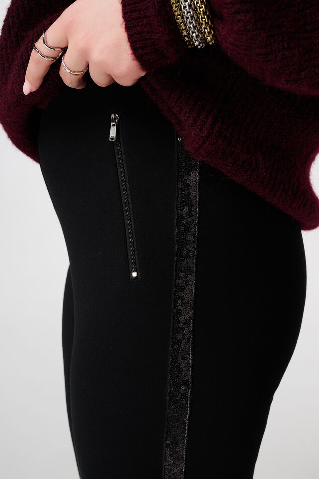 Leggings ajustados con lentejuelas en los laterales image number 4