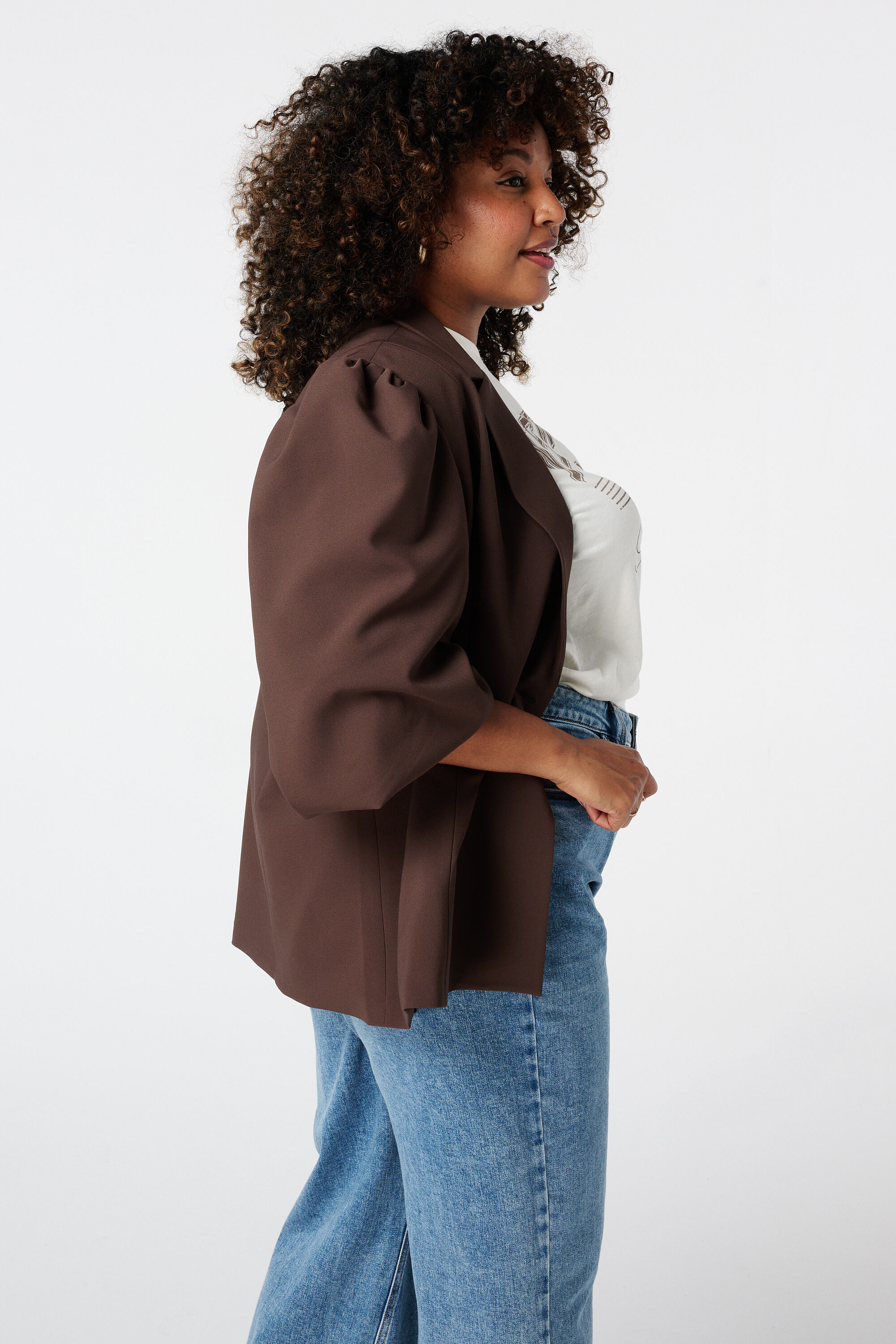 Blazer con manga abullonada image number 3