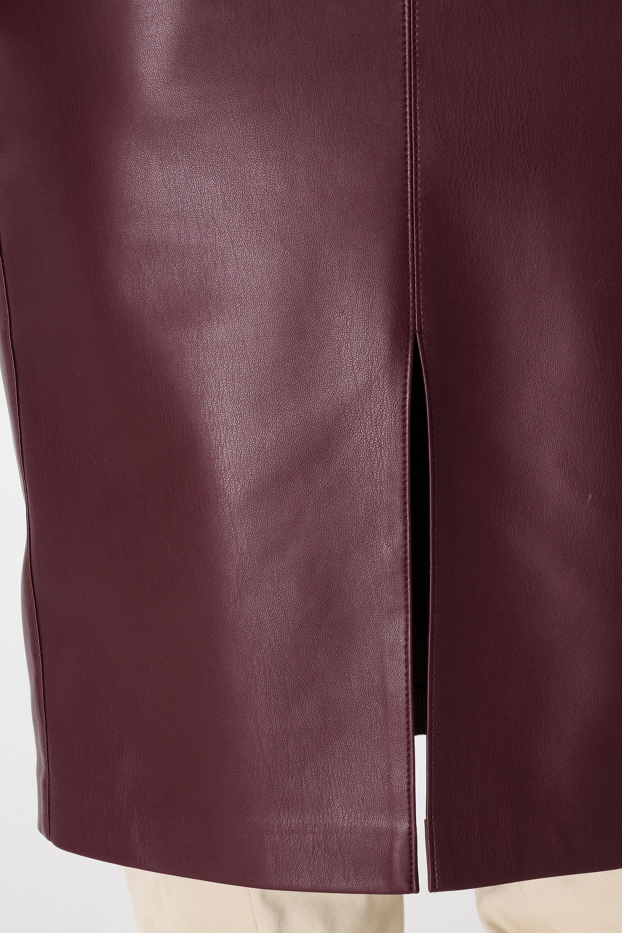 Falda midi de PU con aspecto de cuero image number 4