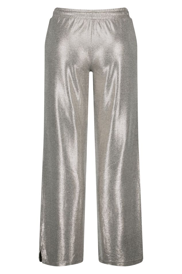 Pantalones de pernera ancha con tejido brillante image number 2