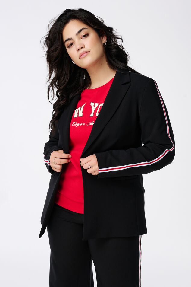 Blazer con raya en contraste image number 0