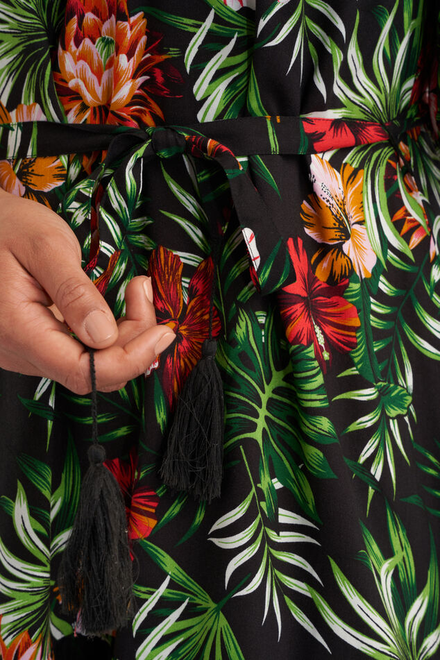 Vestido estampado con hombros descubiertos image number 6