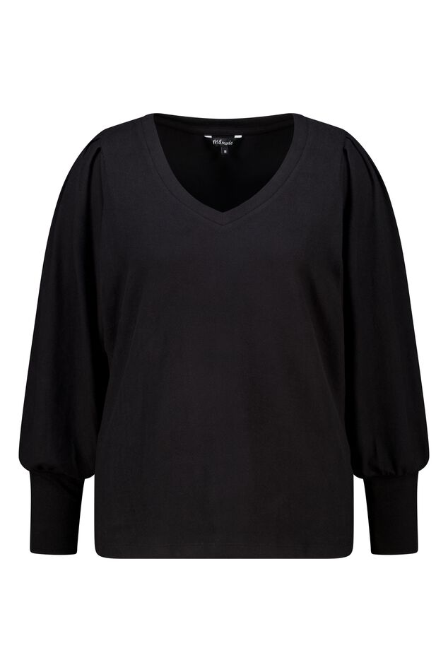 Jersey de punto fino con mangas abullonadas image number 1