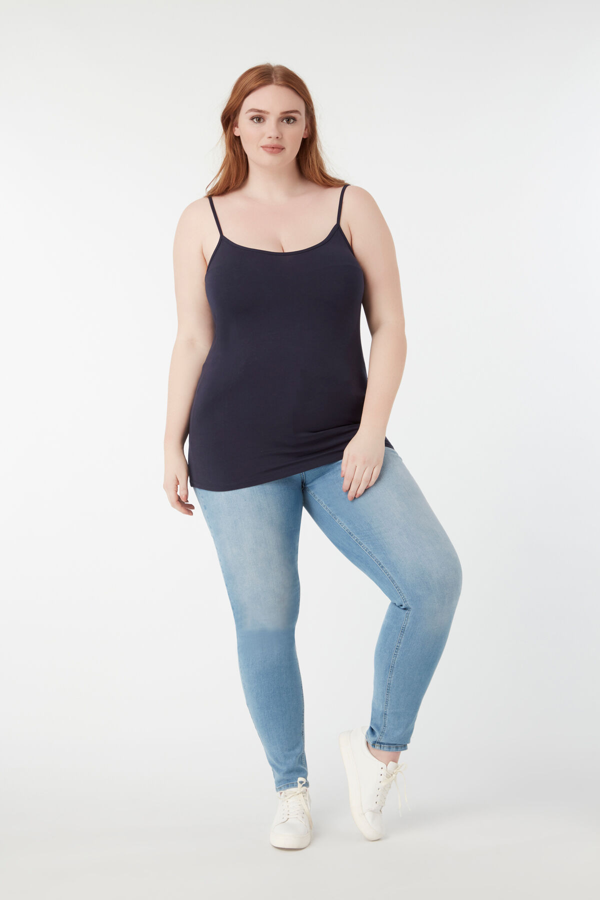 Camisola de algod&oacute;n con tirantes finos image number 4