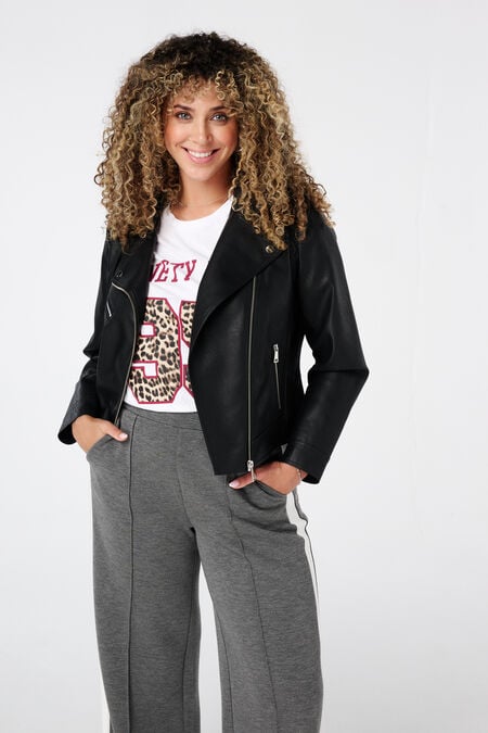 Cazadora biker de cuero sintético Cazadora biker de cuero sintético