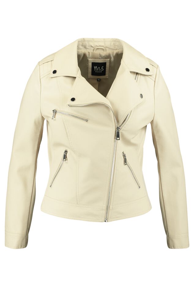 Chaqueta motera de cuero sintético image number 2