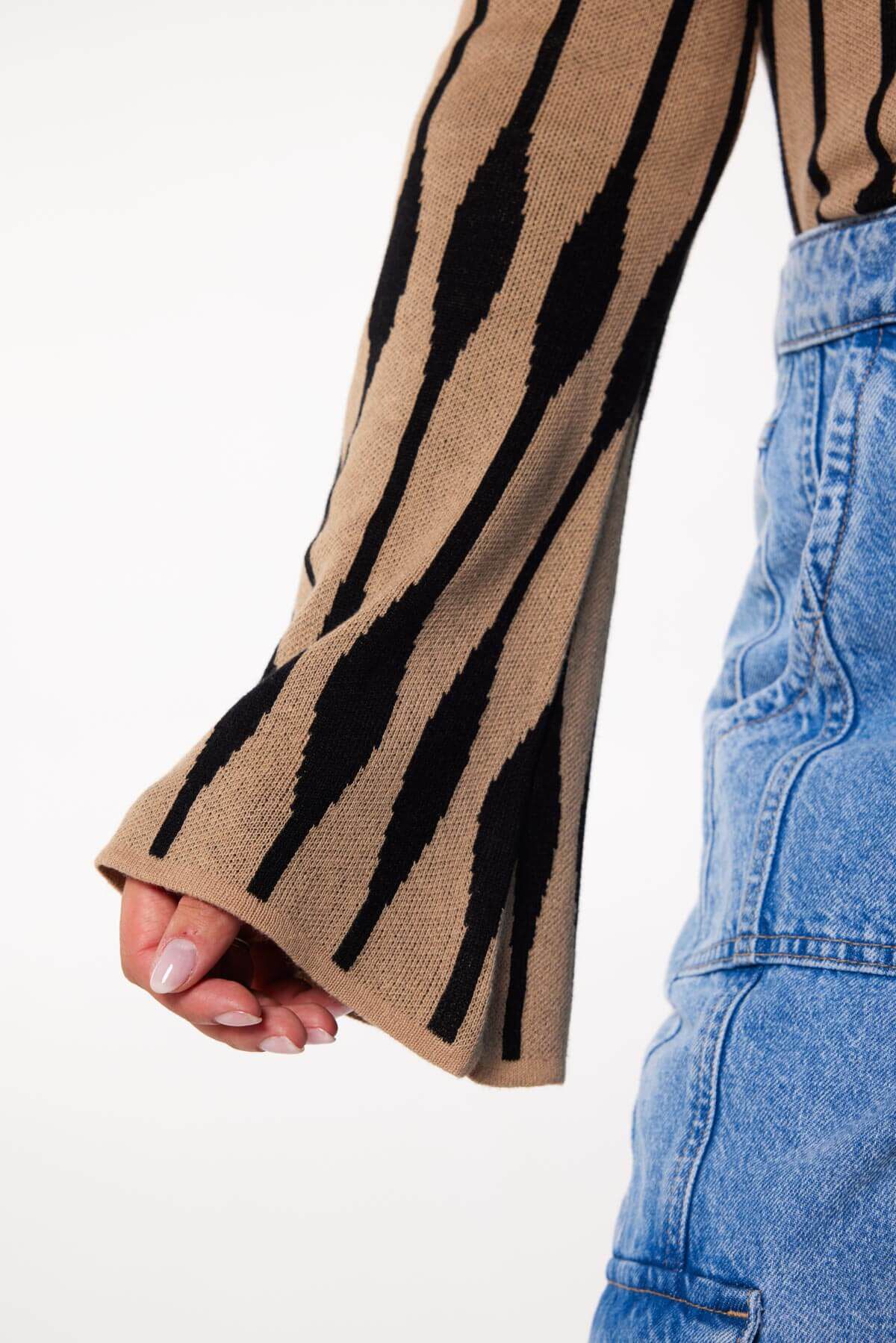 Top de jacquard de punto fino image number 3