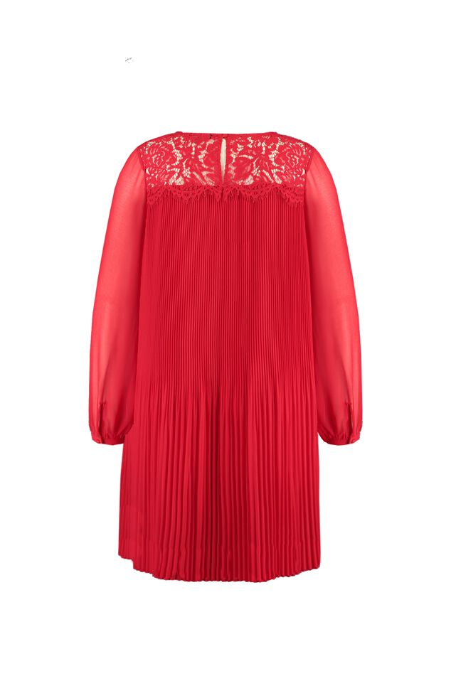 Vestido plisado de encaje image number 2