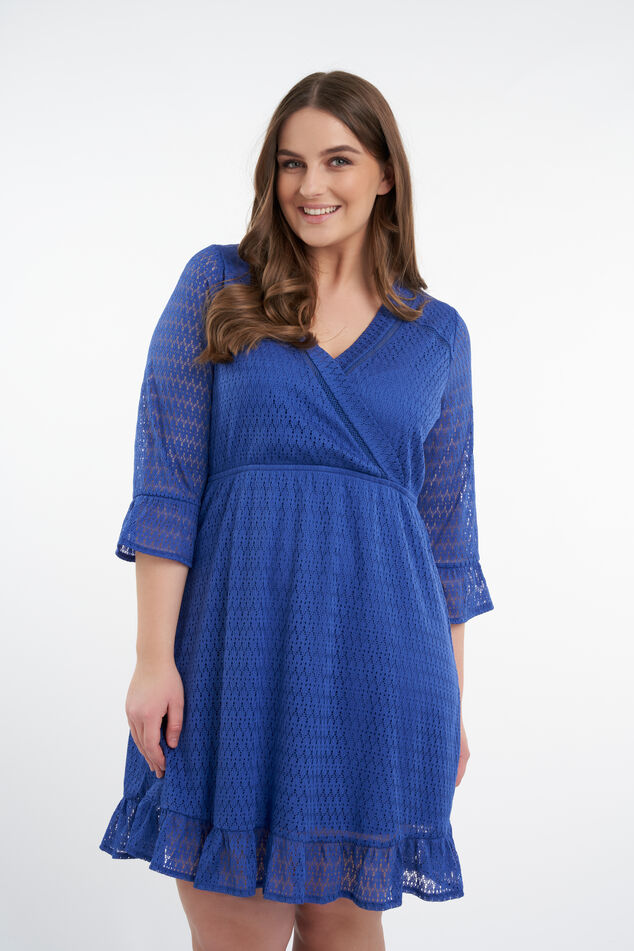 Vestido cruzado de encaje image number 6