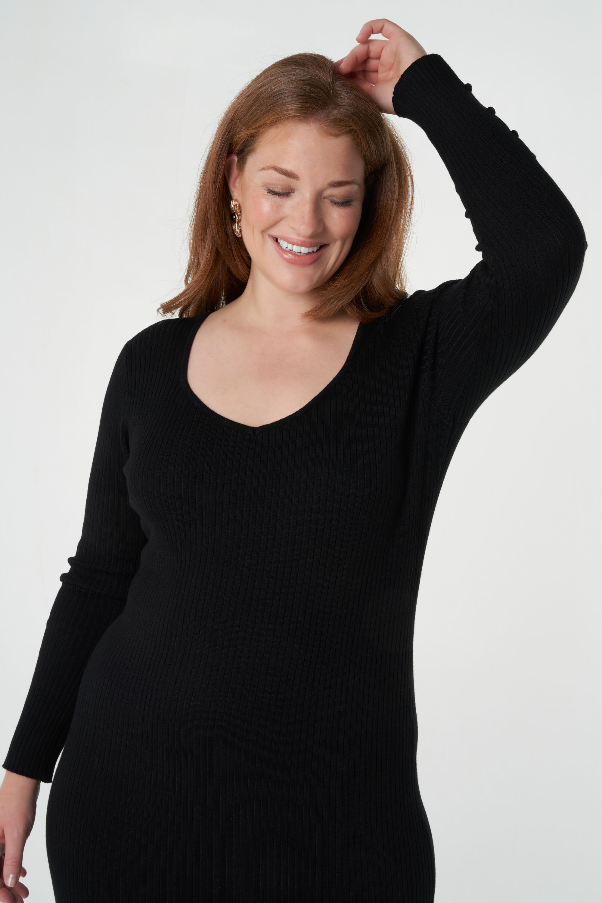 Vestido de punto acanalado image number 6