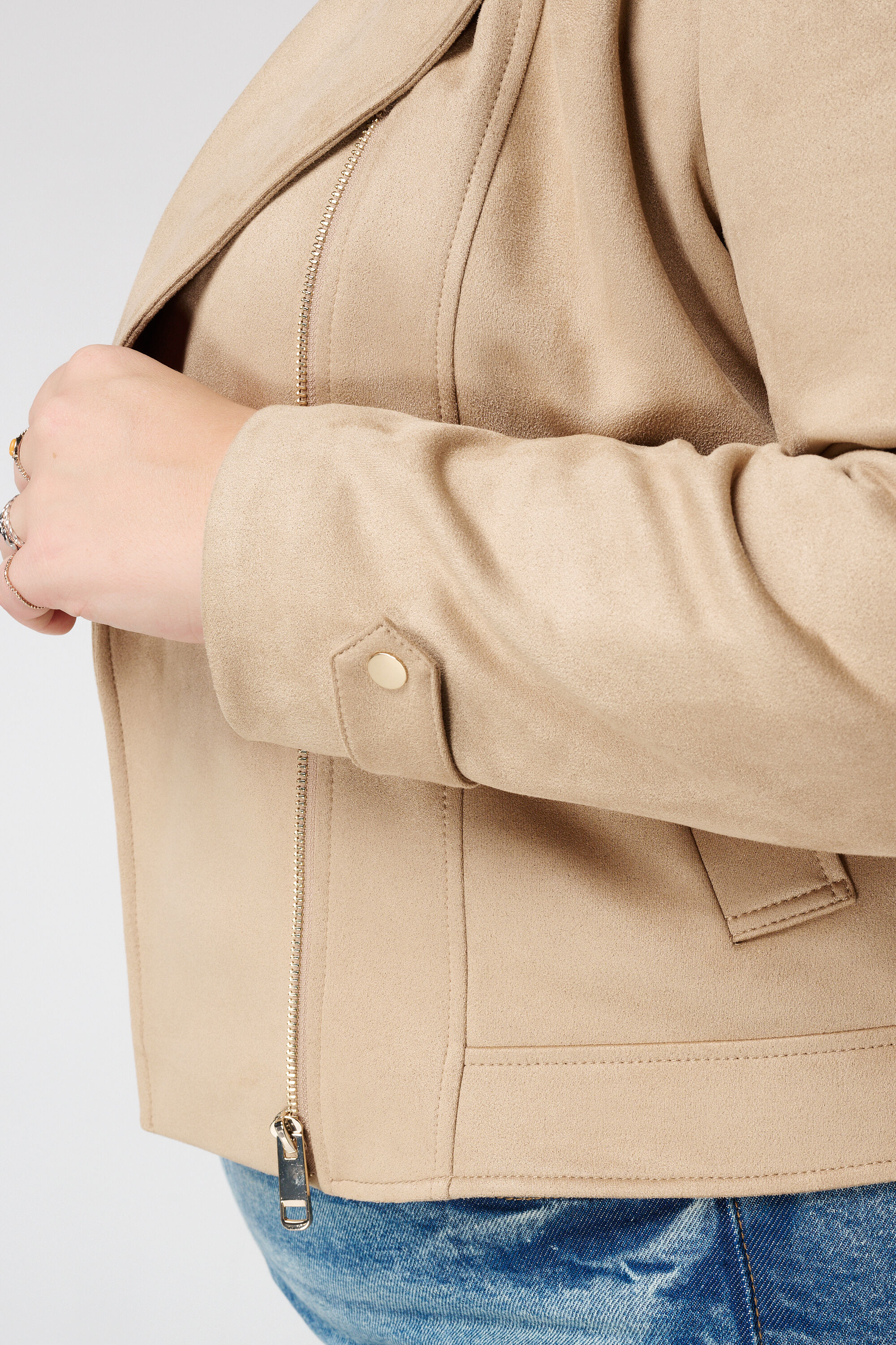 Chaqueta biker de antelina image number 6