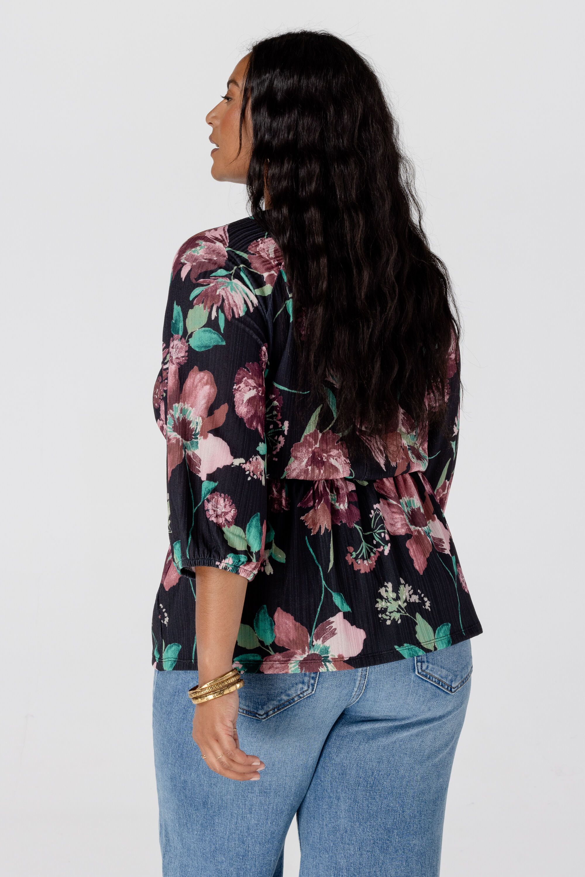 Top peplum con estampado image number 3