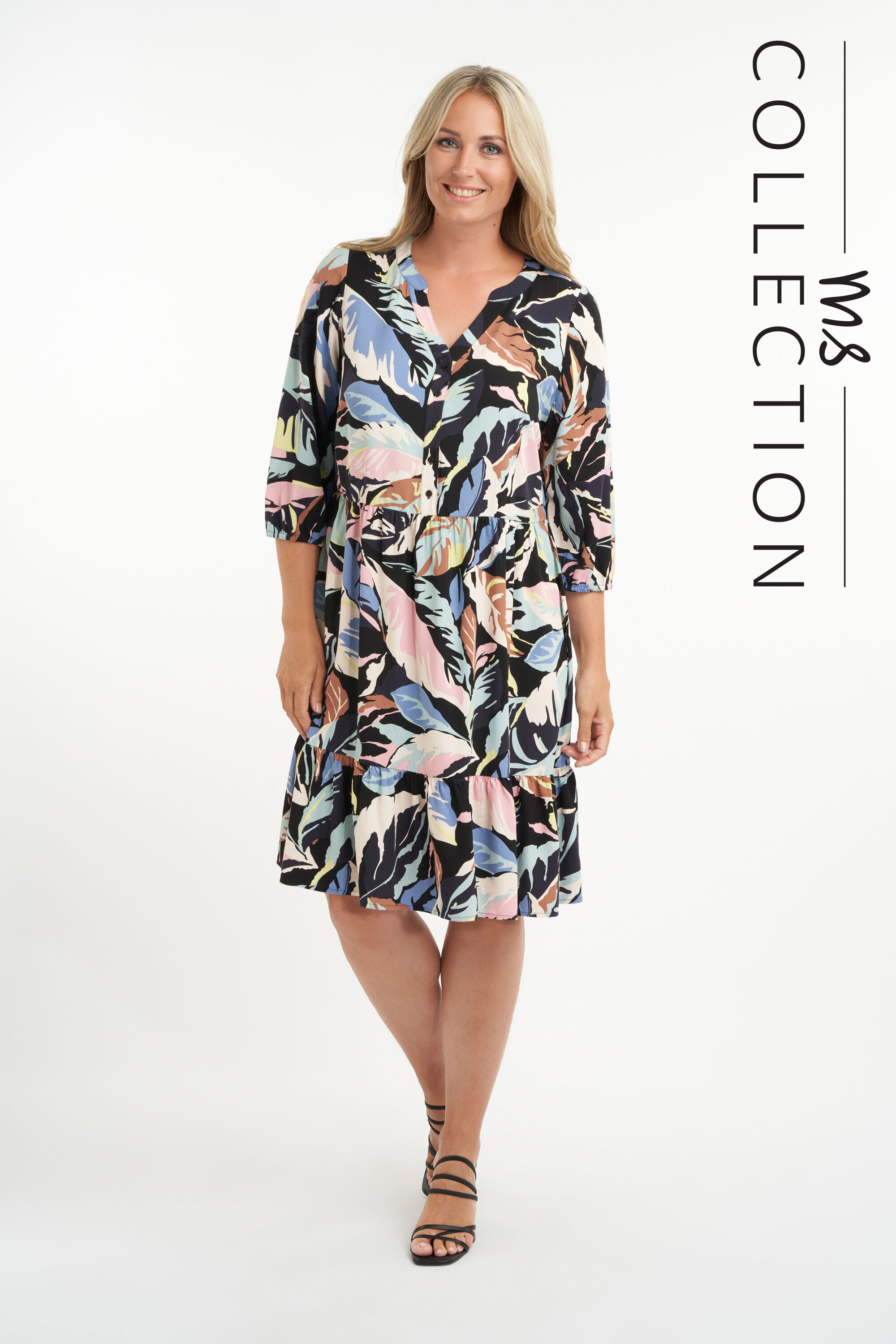 Vestido estampado con corte en A  image number 0