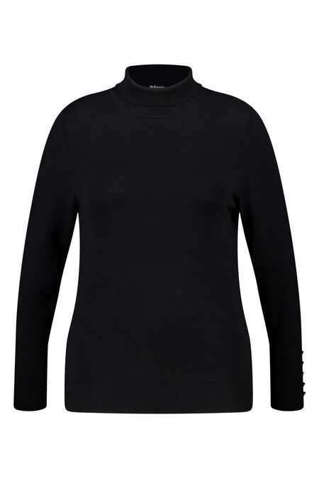 Jersey con cuello alto y botones decorativos