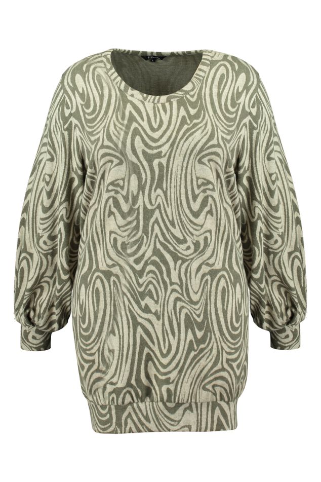 Suéter largo con estampado image number 1