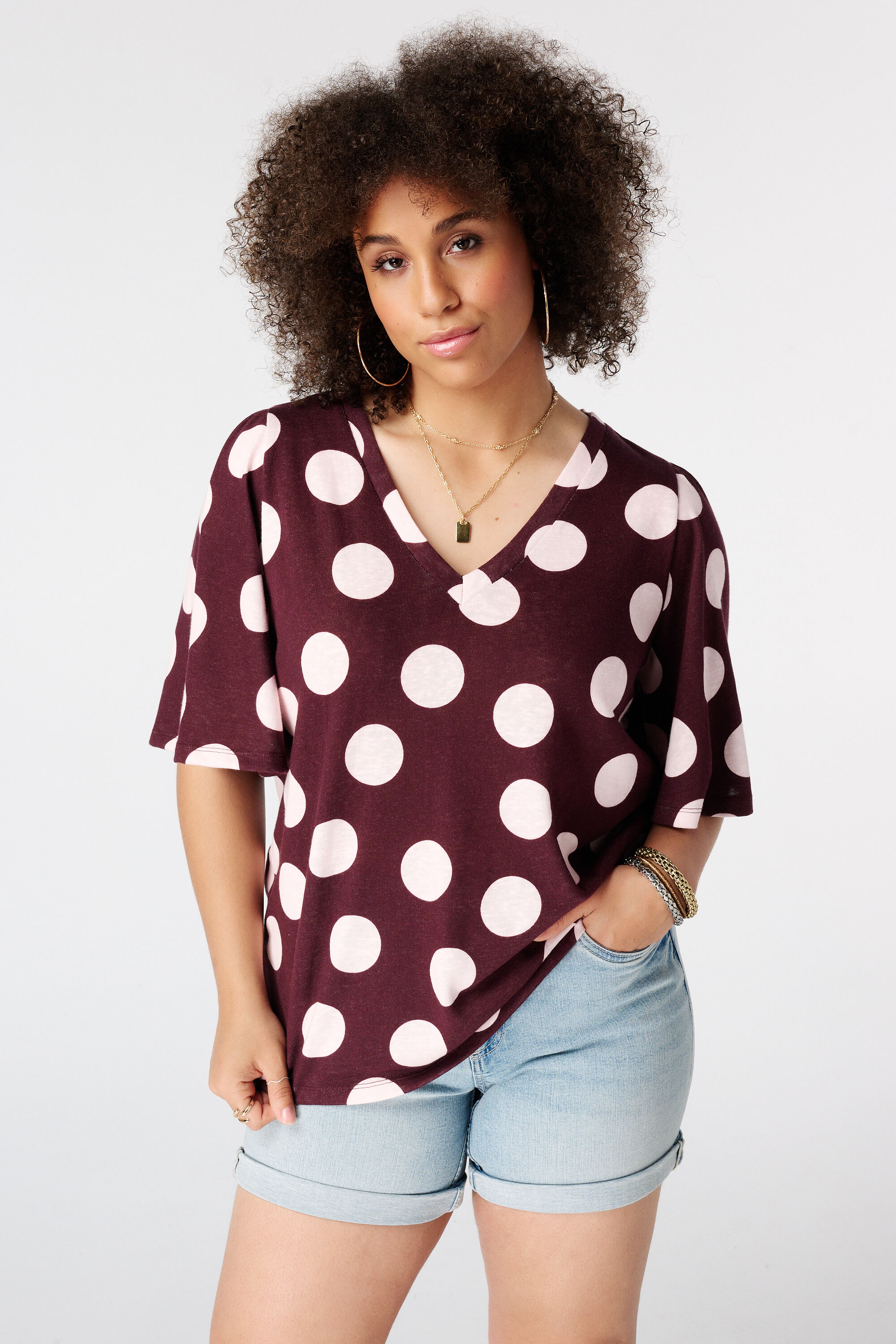 Camiseta con escote en V