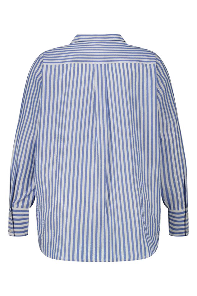 Camiseta holgada con rayas y detalles plateados image 2