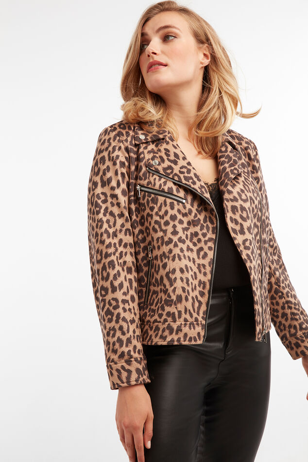 Chaqueta motera de ante sintético image number 3