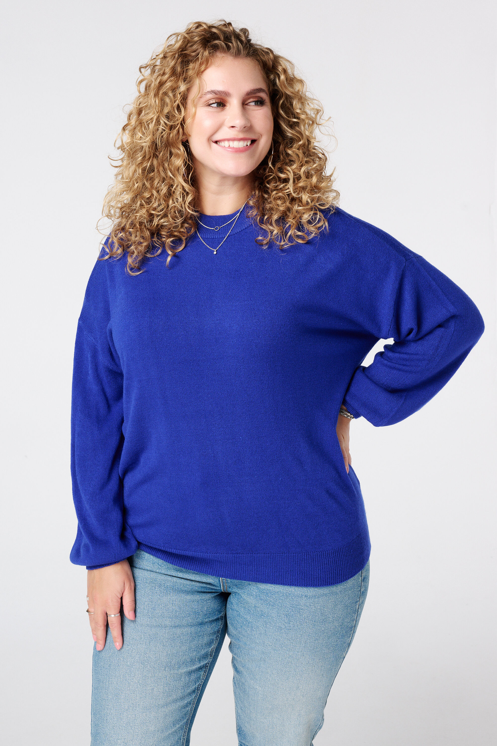 Su&eacute;ter de punto fino con mangas abullonadas