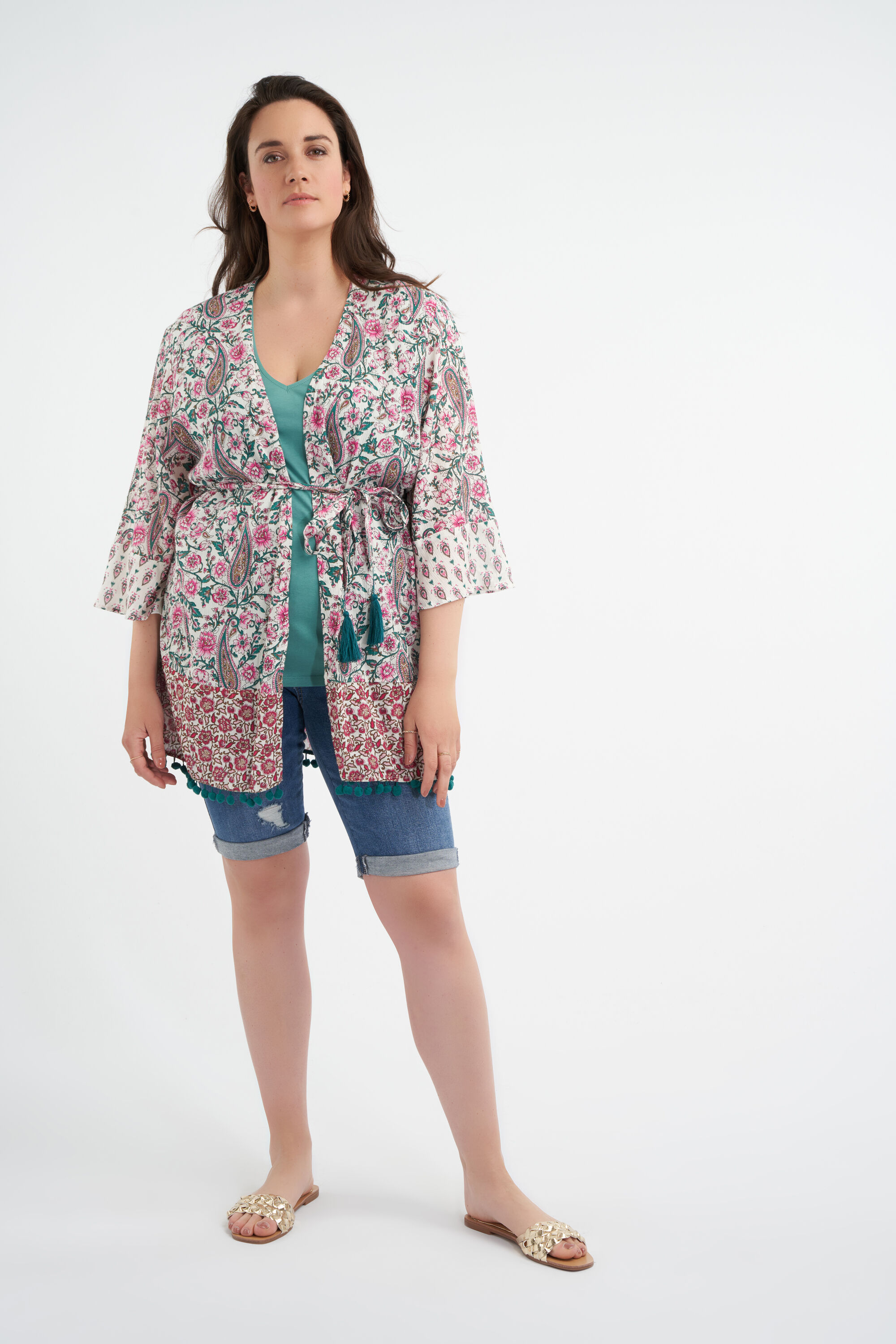 Kimono con estampado colorido image number 5