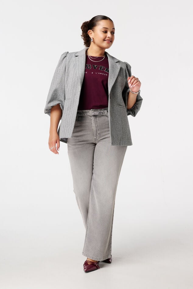 Blazer con lurex y mangas cortas abullonadas image number 5