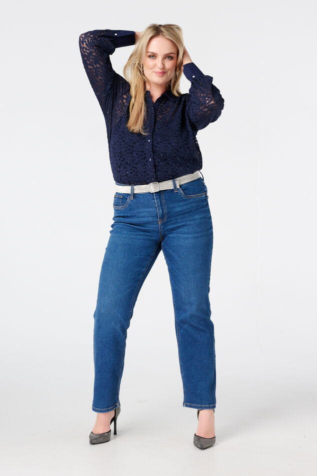 Top con encaje y lentejuelas image number 0