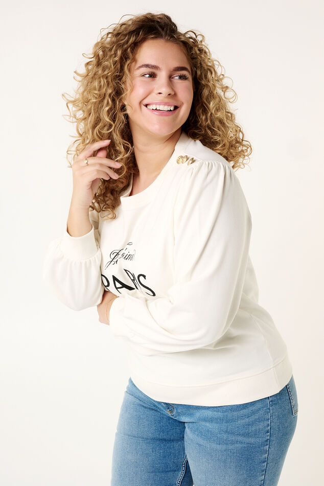 Suéter "París" y detalles de botones en el hombro. image number 6