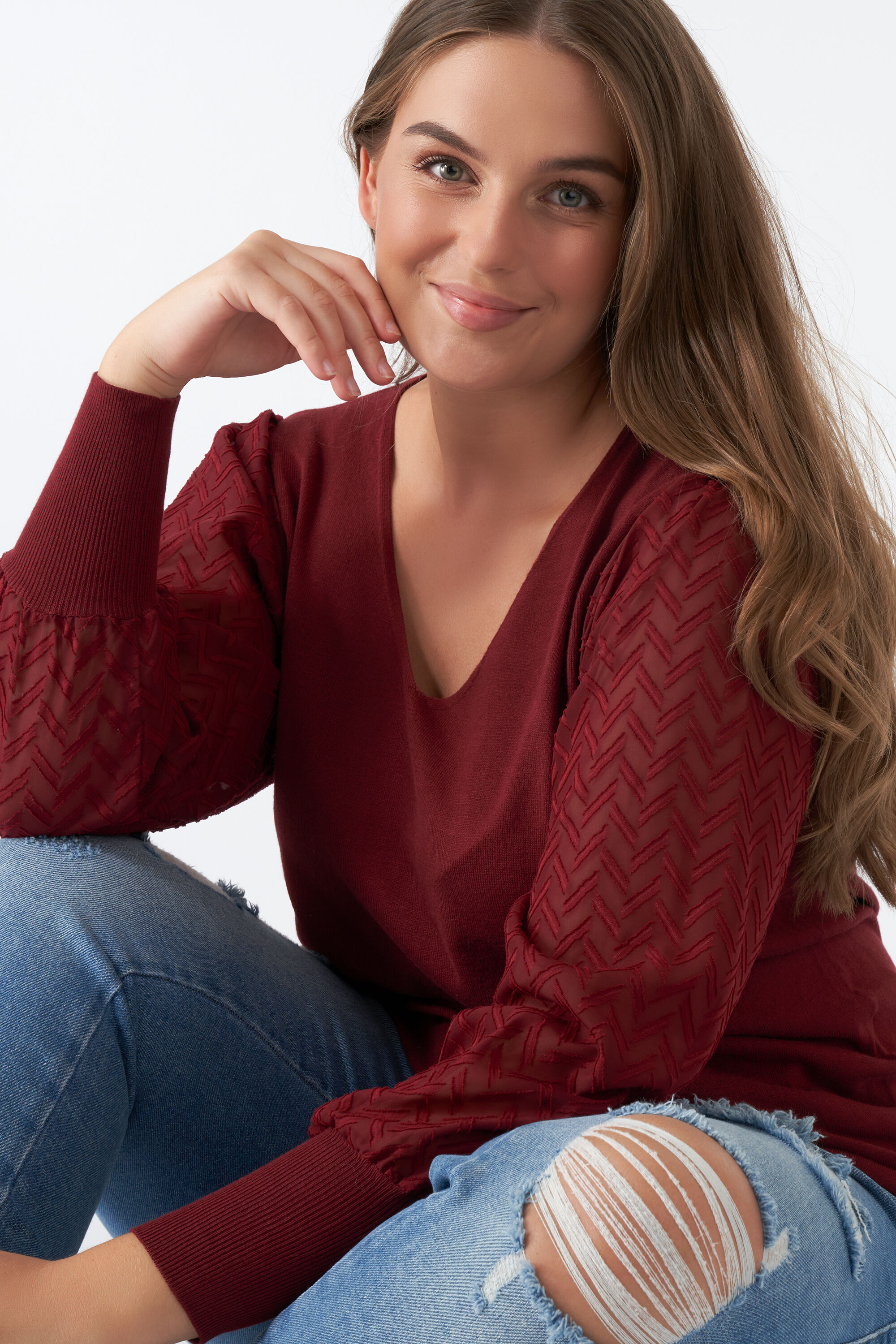 Su&eacute;ter con mangas abullonadas  image number 0