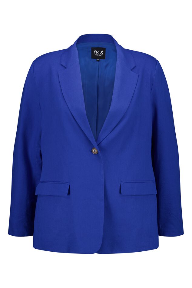 Blazer de lino de corte recto image number 1
