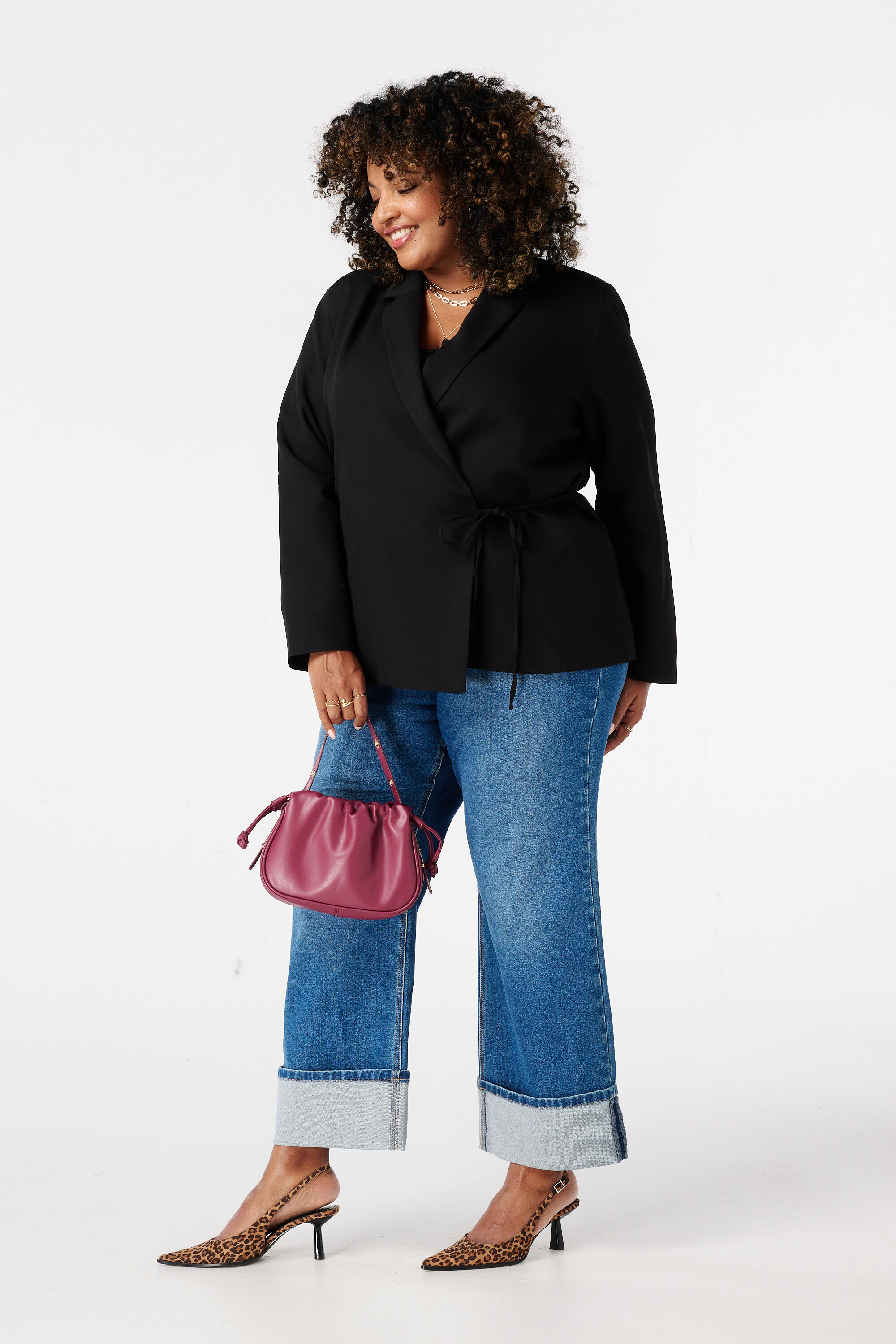 Chaqueta cruzada con cintur&oacute;n con lazo image number 5