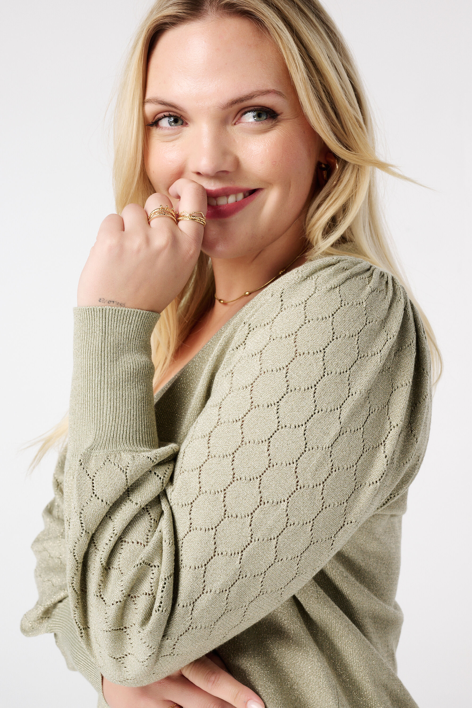 Jersey con lurex y detalles en las mangas image number 4